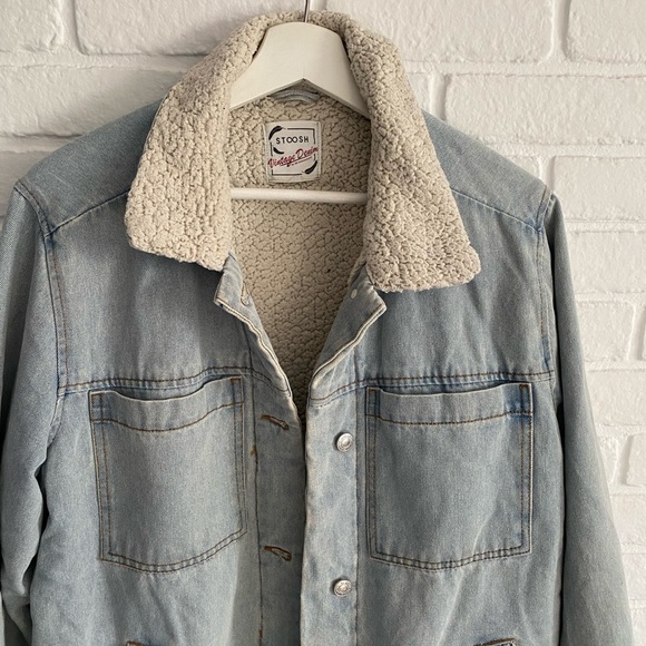 Stoosh Vintage Denim Sherpa Lined Jacket - Picture 3 of 6